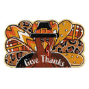 Give Thanks Patterned Turkey Shaped Coir Mat
