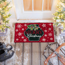Bright Merry Christmas Snowflake Jar Coir Mat
