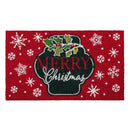 Bright Merry Christmas Snowflake Jar Coir Mat