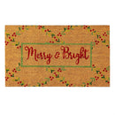Bright Merry Christmas Floral Pattern Coir Mat