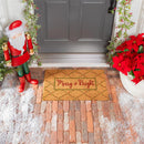 Bright Merry Christmas Floral Pattern Coir Mat