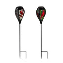 31.5"H Fire Flame Solar Garden Stake with Glass Cardinal, 2 Asst, 12pc CDU