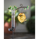 Pollinator Garden Stake, Solar Beehive with Rain Gauge, 36"H