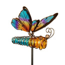 35"H Solar Garden Stake, Glass Butterfly, In CDU