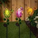 27"H Solar Garden Stake, Blossoming Buds, In CDU
