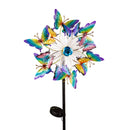 Evergreen Wind,Solar Fiber Optic Butterfly Wind Spinner,13.78x5.91x58.27 Inches