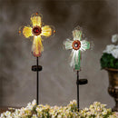 Memorial Garden Stake, Cross Fiber Optic Solar Garden Stake, 36"H, In CDU