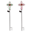 Memorial Garden Stake, Cross Fiber Optic Solar Garden Stake, 36"H, In CDU