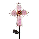 Memorial Garden Stake, Cross Fiber Optic Solar Garden Stake, 36"H, In CDU
