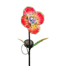 Glass Poppy Solar Garden Stake, 27", CDU