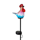 Hillside Pasture Garden Stake, Art Glass Solar Rooster, 23", CDU