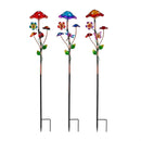 Cottage Garden Stake, Solar Trio Mushroom, 36", CDU