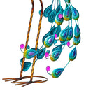 Palm Beach Garden Statue, Solar Metal Vibrant Peacock, 33"H