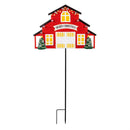 Holiday Poinsettia Garden Stake, Solar Garden Stake, Holiday Barn, 36"H, Asst of 3