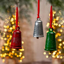 Holly Homestead Garden Accent, Garden Bell, Debossed Metal Bell, 8", Asst of 3