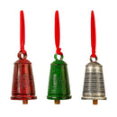 Holly Homestead Garden Accent, Garden Bell, Debossed Metal Bell, 8", Asst of 3
