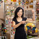 Pollinator Garden Wind Chime, Glass Butterfly Wind Chime, Asst of 2
