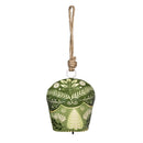 Shades of Emerald Garden Accent, Garden Bell, Printed Metal Bell, Asst of 2