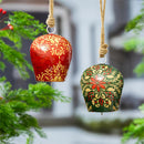 Joyful Traditions Garden Bell, Printed Metal Bell, Asst of 2