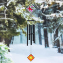 Avria Wind Chime, Hand Tuned, Stained Glass Cardinal, 36"H