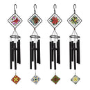 Avria Wind Chime, Hand Tuned, Stained Glass Cardinal, 36"H