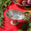 Joyful Traditions Bowl Glass Holly and Berries Footed Bowl, 8.25"L