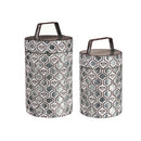 Embossed Metal Storage Containers, Outdoor Safe, Nested Set of 2