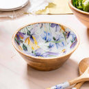 Golden Lilac Wood Bowl, 7.75"L