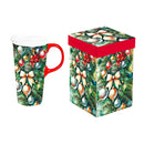 Twas The Night Travel Cup Ceramic Perfect Cup, Tree with Ornaments, 17oz, Gift Box
