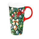Twas The Night Travel Cup Ceramic Perfect Cup, Tree with Ornaments, 17oz, Gift Box