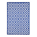 ReversibleWeather-resistant Rug 3'x5' Blue and White Birds Eye