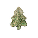 Shades of Emerald Plate Glass Tree Serving Dish, 6"L x 8.25"W