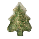 Shades of Green Plate Glass Tree Serving Dish, 8.5"L x 12"W