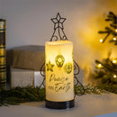 Shades of Emerald LED Table Decor Wax Flicker Light Candle with Metal Holder