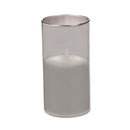 Smoke Glass Battery Operated Flameless LED Wax Pillar Candle, Set of 3,3led148