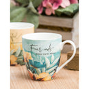 Bunny Blooms Coffee Cup Ceramic Cup O' Java, Sunday Morning, 17oz, Asst of 4, Gift Box