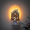 Sugar & Stripes Bright Nightlight Ceramic Gingerbread House, 5"H