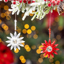Holiday Poinsettia Ornament Floral Gem LED Acrylic, Asst, 5.25"H