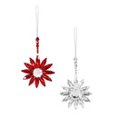 Holiday Poinsettia Ornament Floral Gem LED Acrylic, Asst, 5.25"H