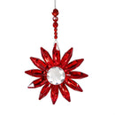 Holiday Poinsettia Ornament Floral Gem LED Acrylic, Asst, 5.25"H