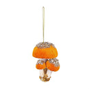 Woodland Storybook Ornament Fabric Mushroom with Glitter, 4"H, Asst of 3