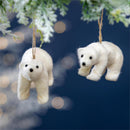 Season to Sparkle Ornament Fabric and Natural Fiber Polar Bear, Asst of 2