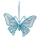 Season to Sparkle Ornament Butterfly with Gem Embellishments Metal and Fabric, Asst, 5.75"L