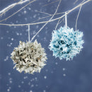 Season to Sparkle Ornament Frosted Flower Fabric, Asst, 5.35"