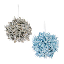 Season to Sparkle Ornament Frosted Flower Fabric, Asst, 5.35"