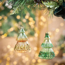 Shades of Emerald Ornament Tree with Glitter and Sequins Glass, Asst, 4.75"H