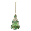 Shades of Emerald Ornament Tree with Glitter and Sequins Glass, Asst, 4.75"H