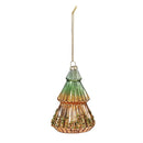 Shades of Emerald Ornament Tree with Glitter and Sequins Glass, Asst, 4.75"H