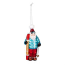 Heartfelt Cheer Ornament Skiing Santa Glass, Asst, 6"H