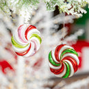 Sugar & Stripes Bright Ornament Peppermint Glass, Asst, 4.25"H